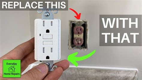 how to put a gfci outlet in a metal box|replacing regular outlet with gfci.